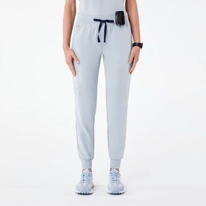 Womens Figs Zamora Jogger Scrub Pants - size M Tall - Dusty Blue